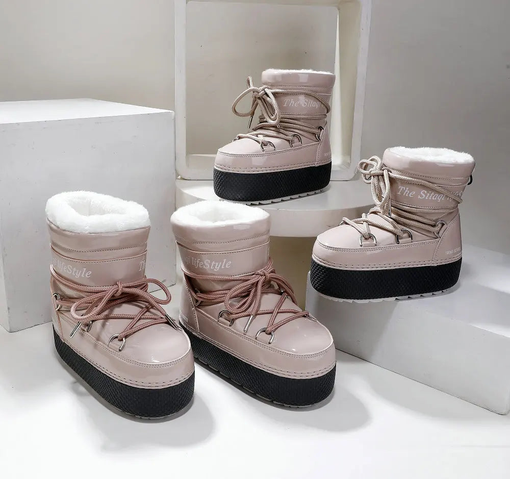 Winter Boots Women Snow Boots Parent-child Shoesthick-sole Space Boots Neutral Waterproof Non-slip Warm Cold-resistant Fashion Boutique Store
