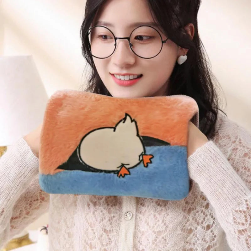 Hand Warmer Cute Winter Cartoon Explosion-proof Hot Water Bag Rechargeable Student Hand Warming Treasure Plush Warm Water Bag Warm Baby Girl Wate ShopOnlyDeal