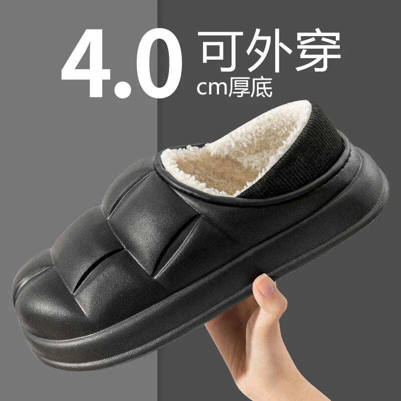 Winter Warm Slipper Men Cotton Shoes Waterproof Couple Snow Shoes Outdoor Casual Warm Shoes Light Women Home Slipper Non-slip Bedroom Shoes ShopOnlyDeal