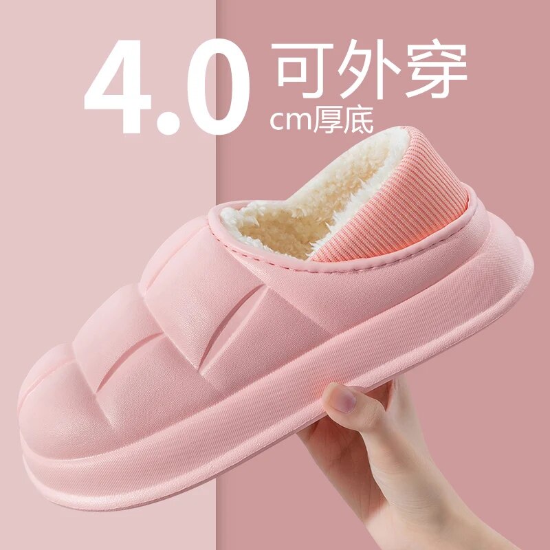 Winter Warm Slipper Men Cotton Shoes Waterproof Couple Snow Shoes Outdoor Casual Warm Shoes Light Women Home Slipper Non-slip Bedroom Shoes ShopOnlyDeal