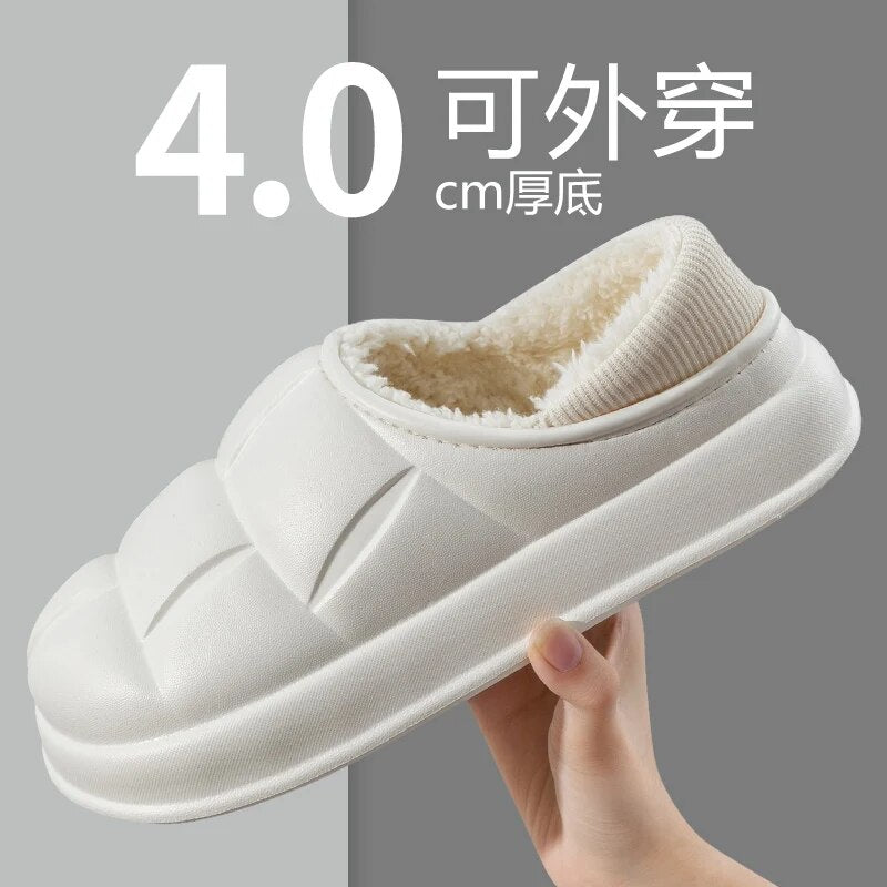 Winter Warm Slipper Men Cotton Shoes Waterproof Couple Snow Shoes Outdoor Casual Warm Shoes Light Women Home Slipper Non-slip Bedroom Shoes ShopOnlyDeal