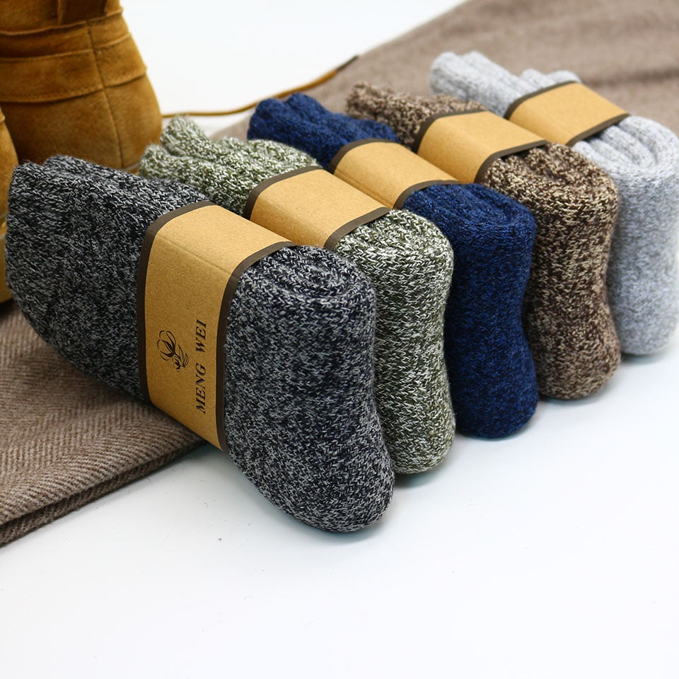 Winter Mens Merino Wool Socks Super Thick Warm High Quality Harajuku Retro Snow Casual Antifreeze Cashmere Socks Men 3 Pair ShopOnlyDeal