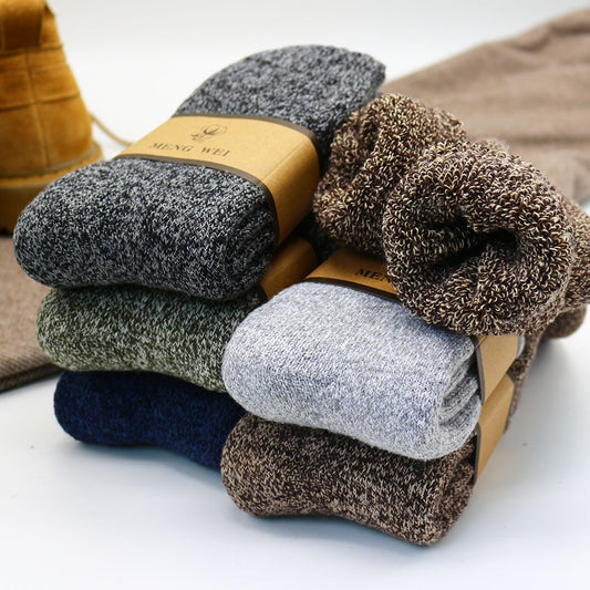 Winter Mens Merino Wool Socks Super Thick Warm High Quality Harajuku Retro Snow Casual Antifreeze Cashmere Socks Men 3 Pair ShopOnlyDeal