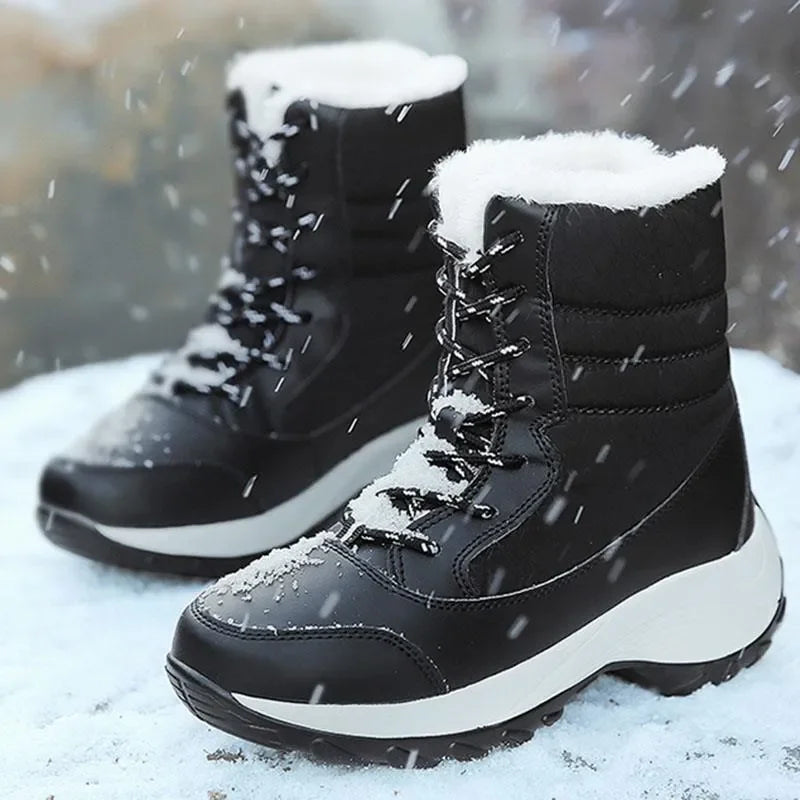 Winter Shoes Waterproof Boots Women Snow Boots Plush Warm Ankle Boots for Women Female Winter Plush Platform Thigh High Boots ShopOnlyDeal