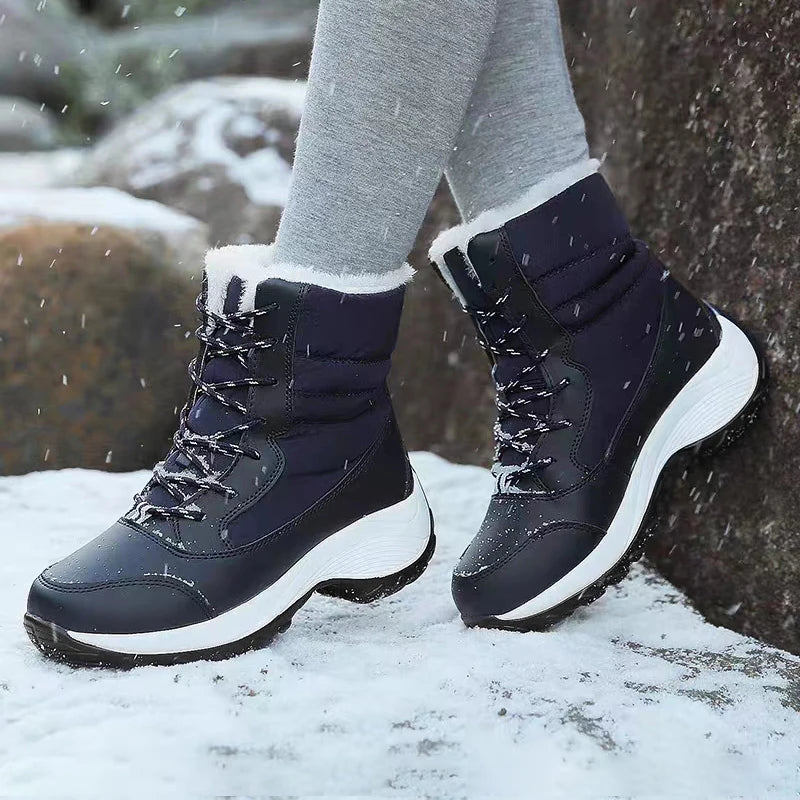 Winter Shoes Waterproof Boots Women Snow Boots Plush Warm Ankle Boots for Women Female Winter Plush Platform Thigh High Boots ShopOnlyDeal