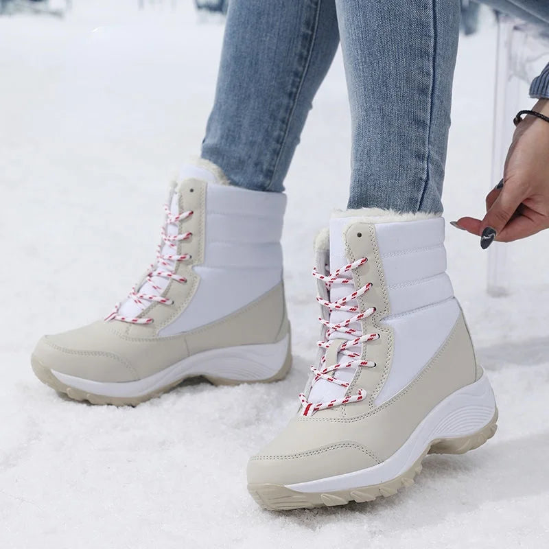 Winter Shoes Waterproof Boots Women Snow Boots Plush Warm Ankle Boots for Women Female Winter Plush Platform Thigh High Boots ShopOnlyDeal