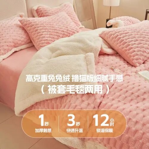 Winter Warm Blanket Double-sided Plush Duvet Cover Home Textiles Double Blanket Quilt Covers Queen Bedding Cover Luxury Comforter Cover Carlota & Therese Store