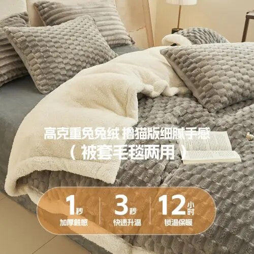 Winter Warm Blanket Double-sided Plush Duvet Cover Home Textiles Double Blanket Quilt Covers Queen Bedding Cover Luxury Comforter Cover Carlota & Therese Store