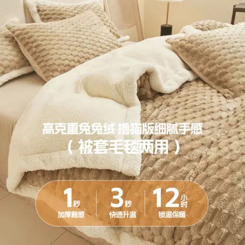 Winter Warm Blanket Double-sided Plush Duvet Cover Home Textiles Double Blanket Quilt Covers Queen Bedding Cover Luxury Comforter Cover Carlota & Therese Store