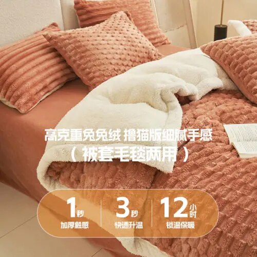 Winter Warm Blanket Double-sided Plush Duvet Cover Home Textiles Double Blanket Quilt Covers Queen Bedding Cover Luxury Comforter Cover Carlota & Therese Store