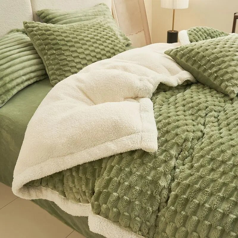 Winter Warm Blanket Double-sided Plush Duvet Cover Home Textiles Double Blanket Quilt Covers Queen Bedding Cover Luxury Comforter Cover Carlota & Therese Store