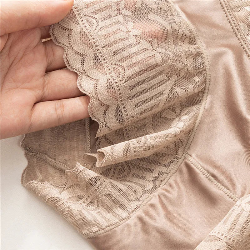Women High Waist Control Panties Seamless Shapewear Briefs With Lace Slimming Shorts Flat Belly Shaping Postpartum Underwear ShopOnlyDeal