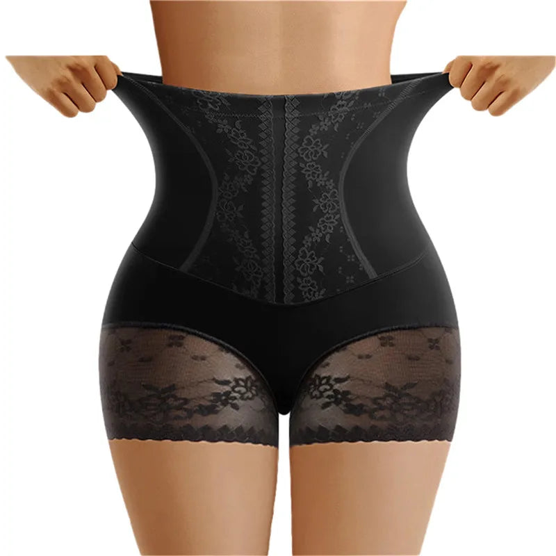 Women High Waist Control Panties Seamless Shapewear Briefs With Lace Slimming Shorts Flat Belly Shaping Postpartum Underwear ShopOnlyDeal