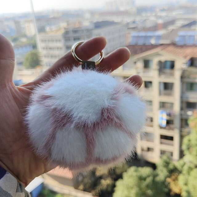 Cute Bear Paw Keychain Women New Cat Claw Faux Fur Key Chain Charm Fashion Plush Bear paw Car Keychain Bag Pendant Party Gift Jewelry ShopOnlyDeal