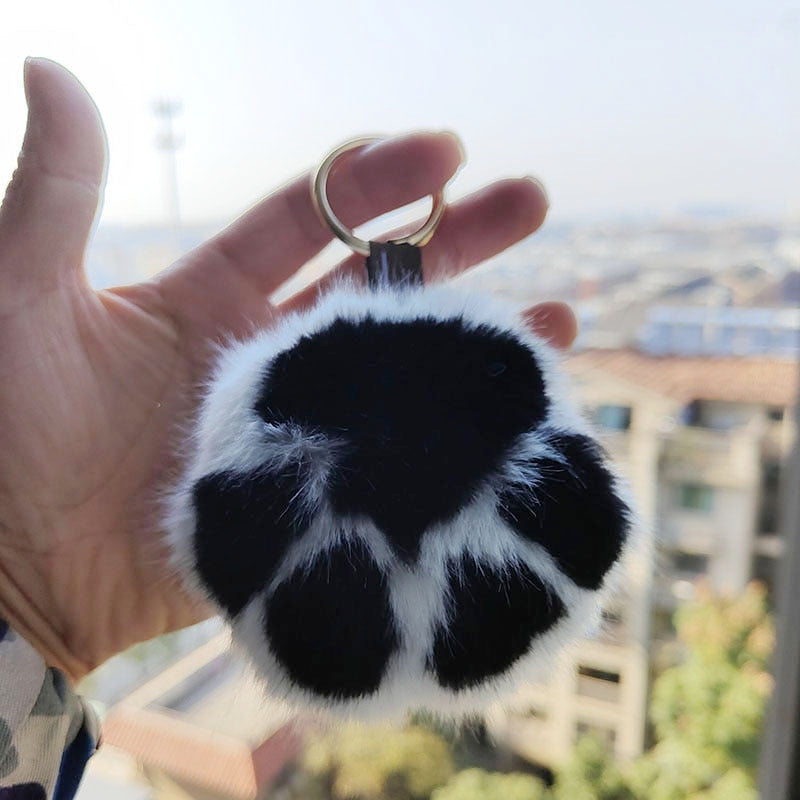 Cute Bear Paw Keychain Women New Cat Claw Faux Fur Key Chain Charm Fashion Plush Bear paw Car Keychain Bag Pendant Party Gift Jewelry ShopOnlyDeal