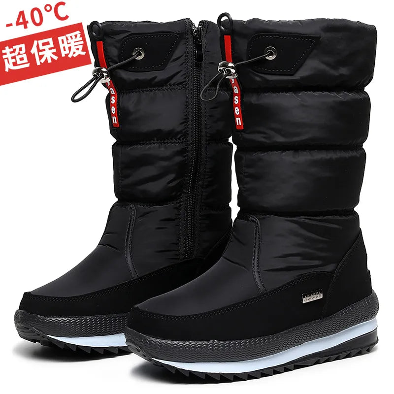 Women Snow Boots Platform Winter Boots Thick Plush Waterproof Non-slip Boots Fashion Women Winter Shoes Warm Fur Botas mujer yuzhe 0816 Store