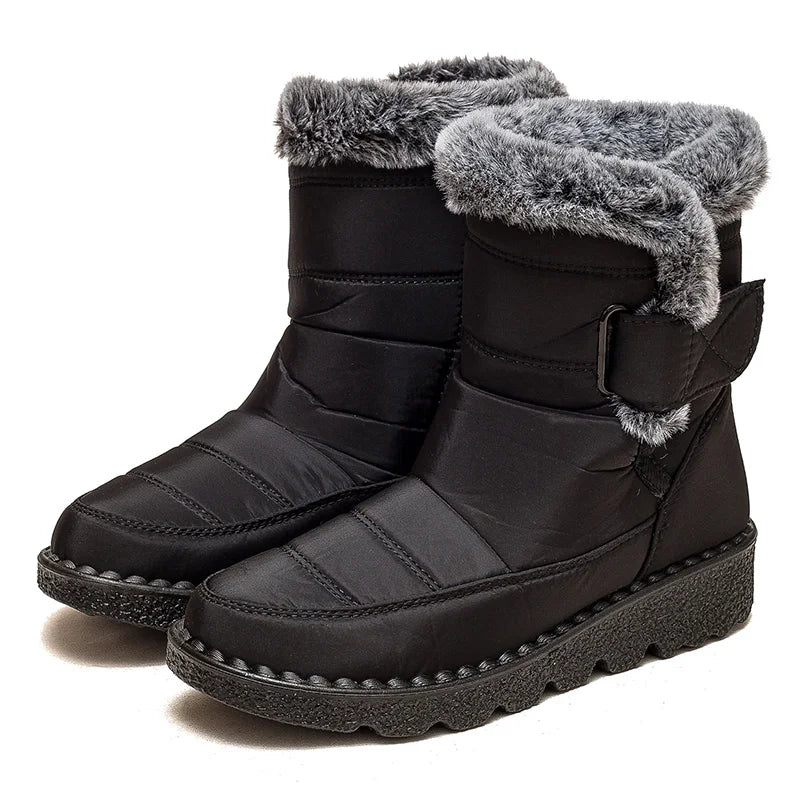 Women's Boots 2023 New Winter Shoes For Women Heeled Winter Boots Waterproof Snow Boots Elegant Warm Fur Winter Footwear Female Ali top1 Store