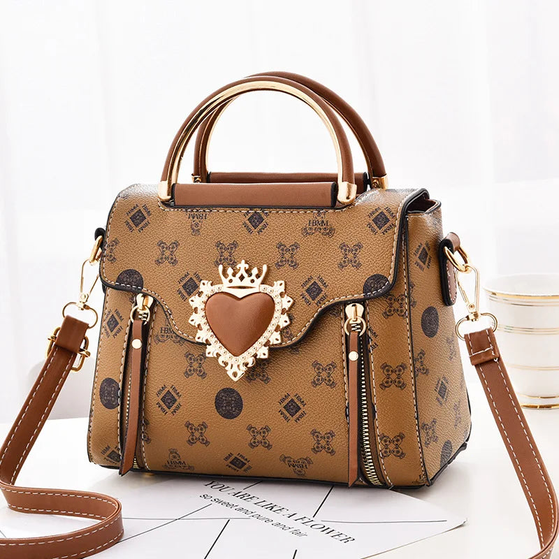 Women's Leather Fashion Senior Printed Large Capacity Shoulder Crossbody Handbag ShopOnlyDeal