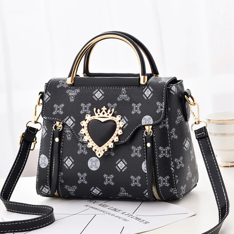 Women's Leather Fashion Senior Printed Large Capacity Shoulder Crossbody Handbag ShopOnlyDeal