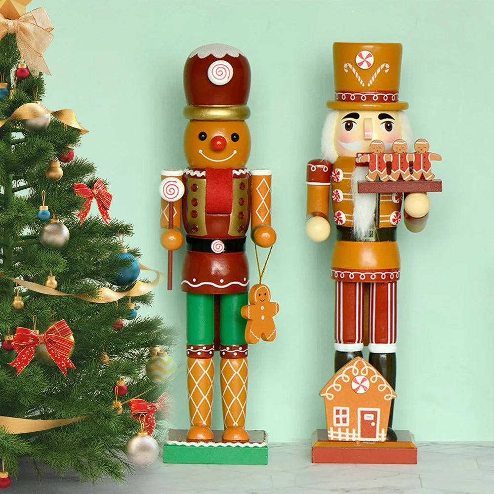 Christmas Wooden Soldier Nutcracker Walnut Soldier Xmas Gift Gingerbread Ornaments Party Ornament Man Puppet Figures Soldier Handcraft Dolls ShopOnlyDeal