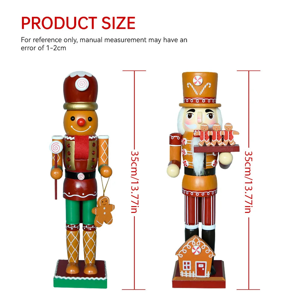 Christmas Wooden Soldier Nutcracker Walnut Soldier Xmas Gift Gingerbread Ornaments Party Ornament Man Puppet Figures Soldier Handcraft Dolls ShopOnlyDeal