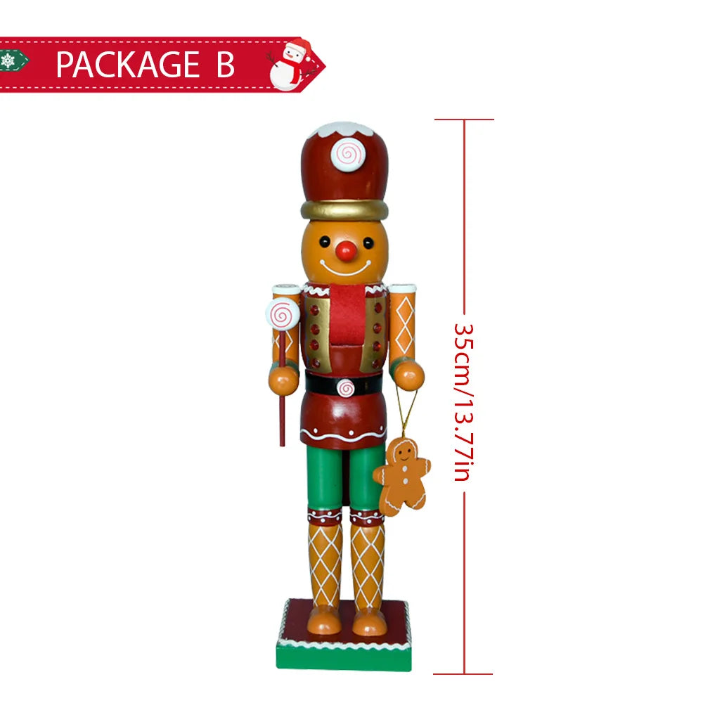 Christmas Wooden Soldier Nutcracker Walnut Soldier Xmas Gift Gingerbread Ornaments Party Ornament Man Puppet Figures Soldier Handcraft Dolls ShopOnlyDeal