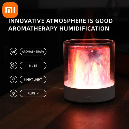 Nordic Starry Flame Aromatherapy Humidifier Xiaomi 300ML USB Desktop Home Style Atmosphere Light High Fog Quiet Space and Saving ShopOnlyDeal