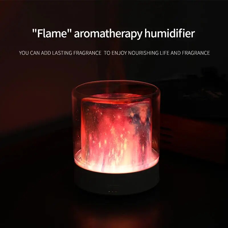 Nordic Starry Flame Aromatherapy Humidifier Xiaomi 300ML USB Desktop Home Style Atmosphere Light High Fog Quiet Space and Saving ShopOnlyDeal