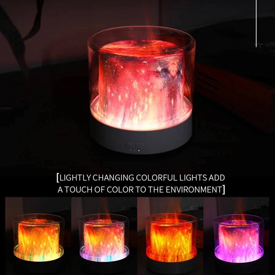 Nordic Starry Flame Aromatherapy Humidifier Xiaomi 300ML USB Desktop Home Style Atmosphere Light High Fog Quiet Space and Saving ShopOnlyDeal