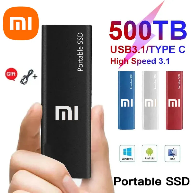 2024 Xiaomi Mijia 100% Original New Portable SSD Hard Drive 256TB 1TB External SSD Hard Drive Type C USB3.1 Hard Disk USB Flash Drive ShopOnlyDeal