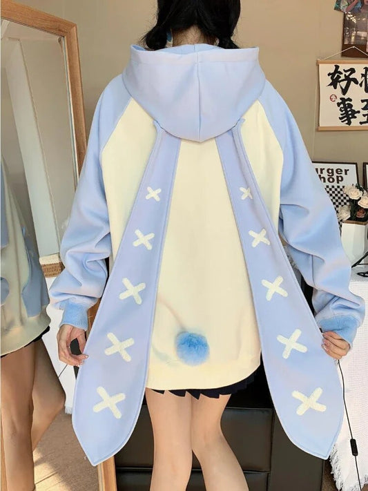 Y2k Women Korean Japan Hoodies Harajuku Kawaii Rabbit Hoodie Sweatshirt Long Sleeve Tops Bunny Ears Outerwear Hooded Clothes ShopOnlyDeal