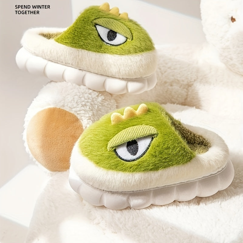 Dinosaur Slippers Cute Cartoon Dinosaur Furry House Shoes For Boys, Comfortable Non Slip Soft Bottom Walking Shoes For Indoor, All Seasons ShopOnlyDeal