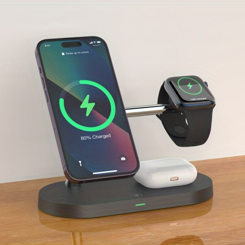 Qi Fast Charging Dock Station, Magnetic Wireless Charger Stand,  Holder Led Night Light Compatible With Iphone 15/14/13/12 Pro Max Mini, For Iwatch 9/8/7/se/6/5/4/3/2,   3/2/pro - Temu ShopOnlyDeal