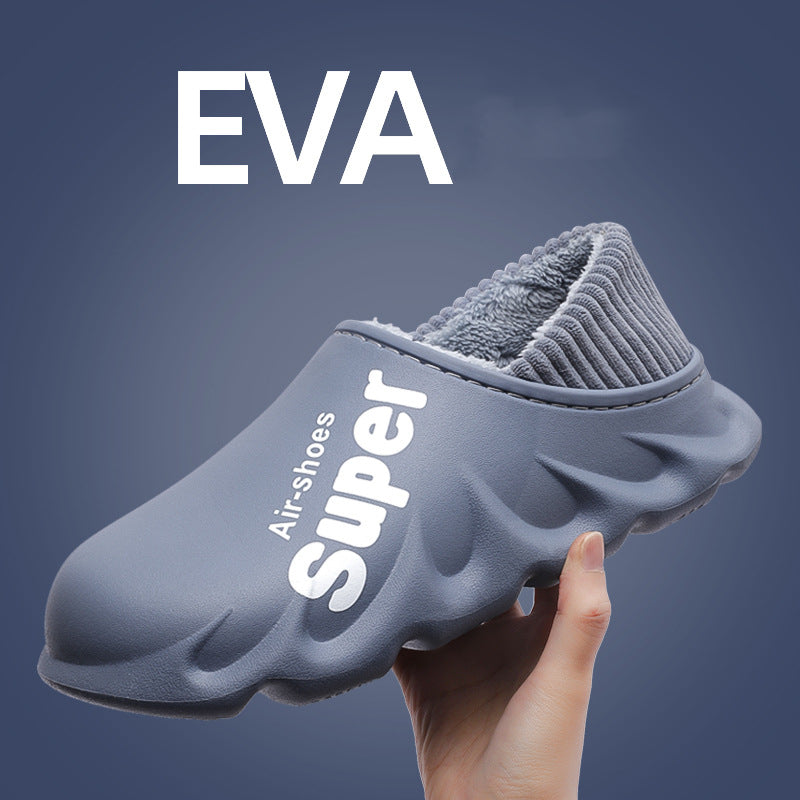 Home Slippers EVA Waterproof Warm Plush Indoor Shoes Couple Couple Shoes ShopOnlyDeal