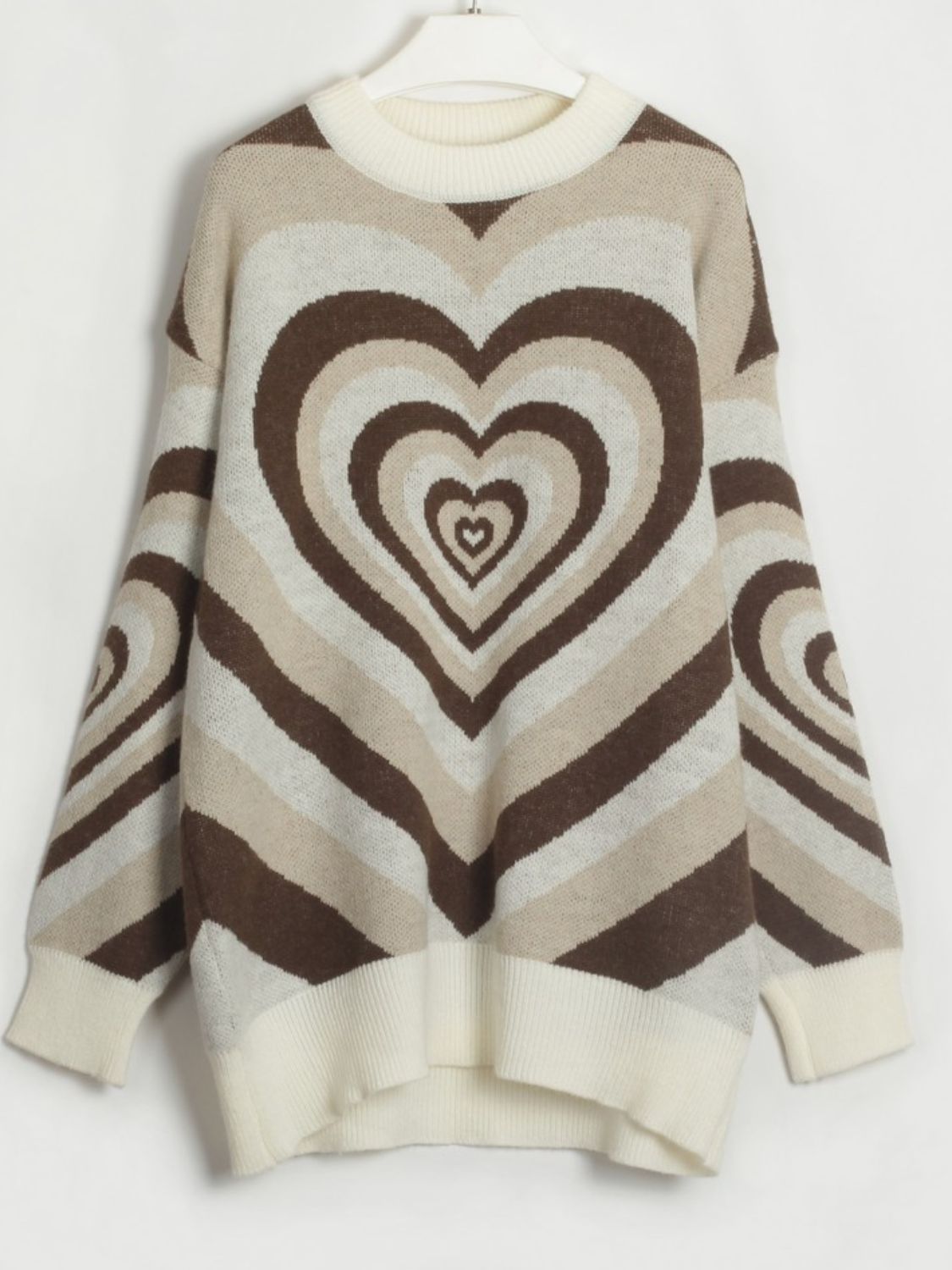 Heart Dropped Shoulder Sweater: Embrace Cozy Style with a Touch of Love and Elegance ShopOnlyDeal