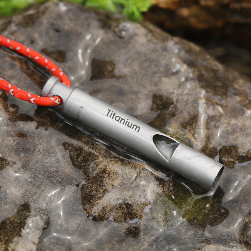 Lightweight Portable Outdoor Pure Titanium Survival Whistle ShopOnlyDeal