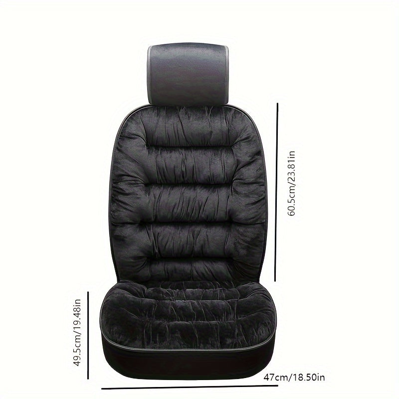 New Car Cushion Winter Plush Front Single Seat Thickened Winter Car Universal With Backrest Car Cushion Universal Seat Cover ShopOnlyDeal