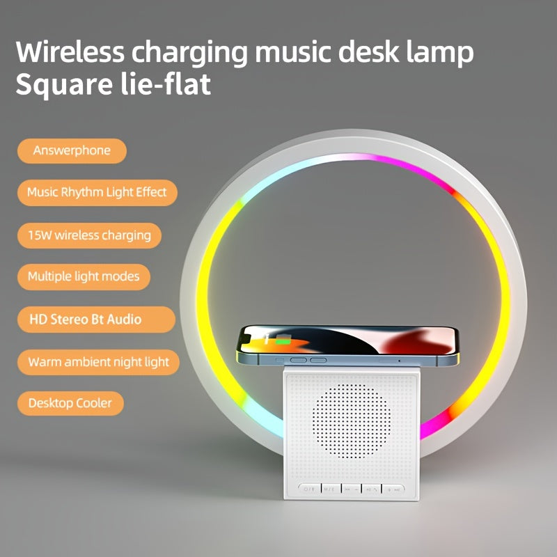 Christmas Gift For Lady With Wireless Speaker Led Colorful Music Light, Cozy Table Lamp, Smart Night Light, Wireless Charger Stand Radio Bedside Ambient Light, Christmas Gift For Lady Man Mom Girlfriends - Temu ShopOnlyDeal