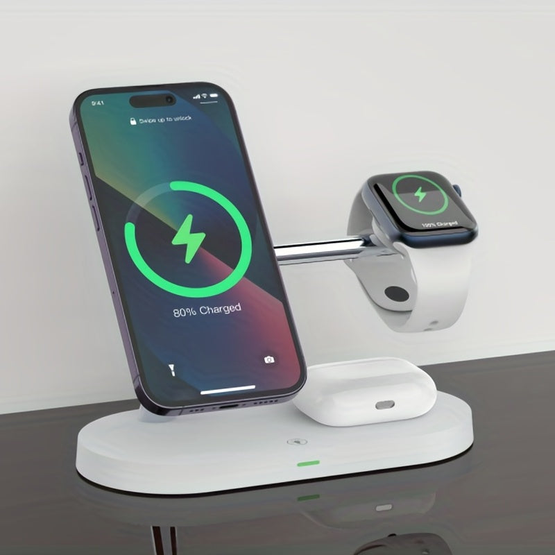 Qi Fast Charging Dock Station, Magnetic Wireless Charger Stand,  Holder Led Night Light Compatible With Iphone 15/14/13/12 Pro Max Mini, For Iwatch 9/8/7/se/6/5/4/3/2,   3/2/pro - Temu ShopOnlyDeal