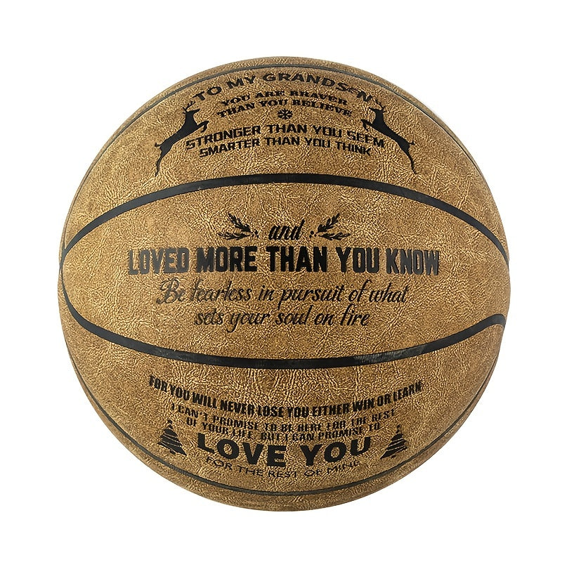 Basketball To My Grandson Gift Bravery-inspiring Leather Basketball For Grandsons ShopOnlyDeal