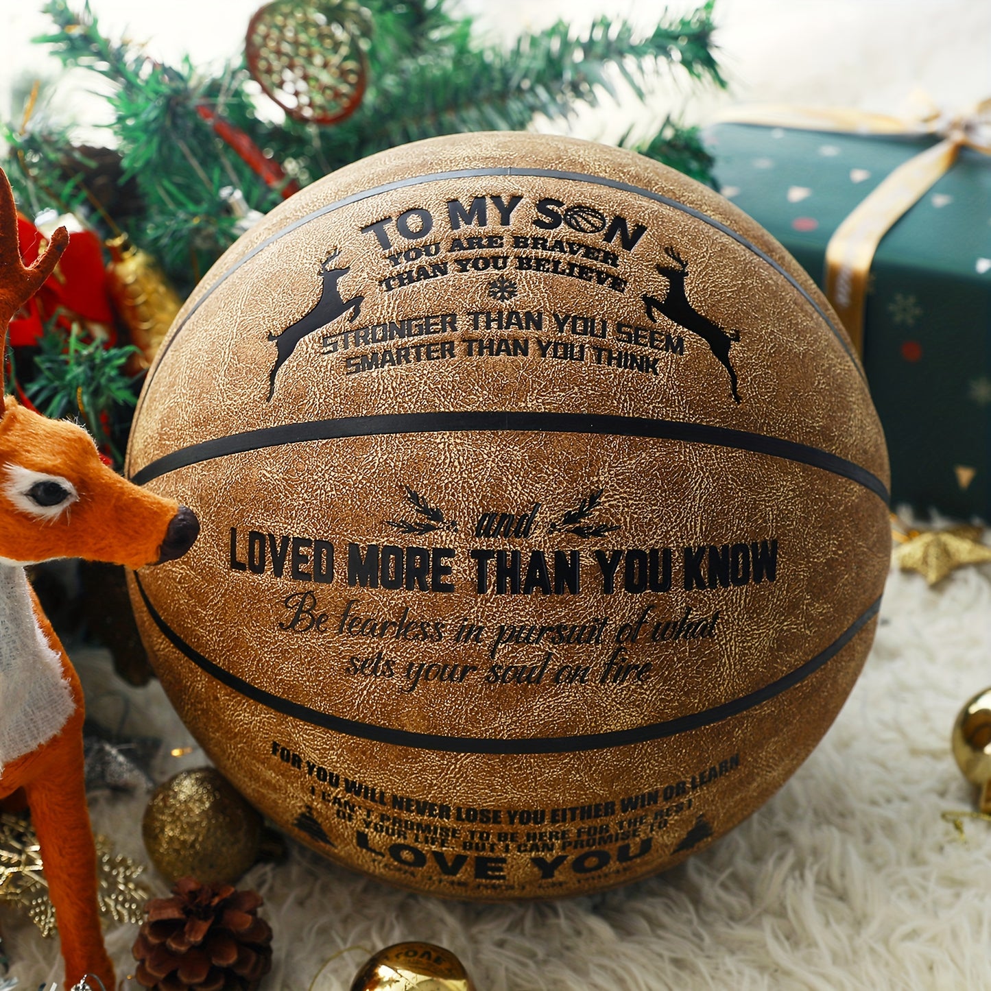 Basketball To My Son - You Are Braver Than You Believe - Ideal Gift For Christmas/birthday/thanksgiving Day/holiday/new Year (with Pump) - Temu ShopOnlyDeal