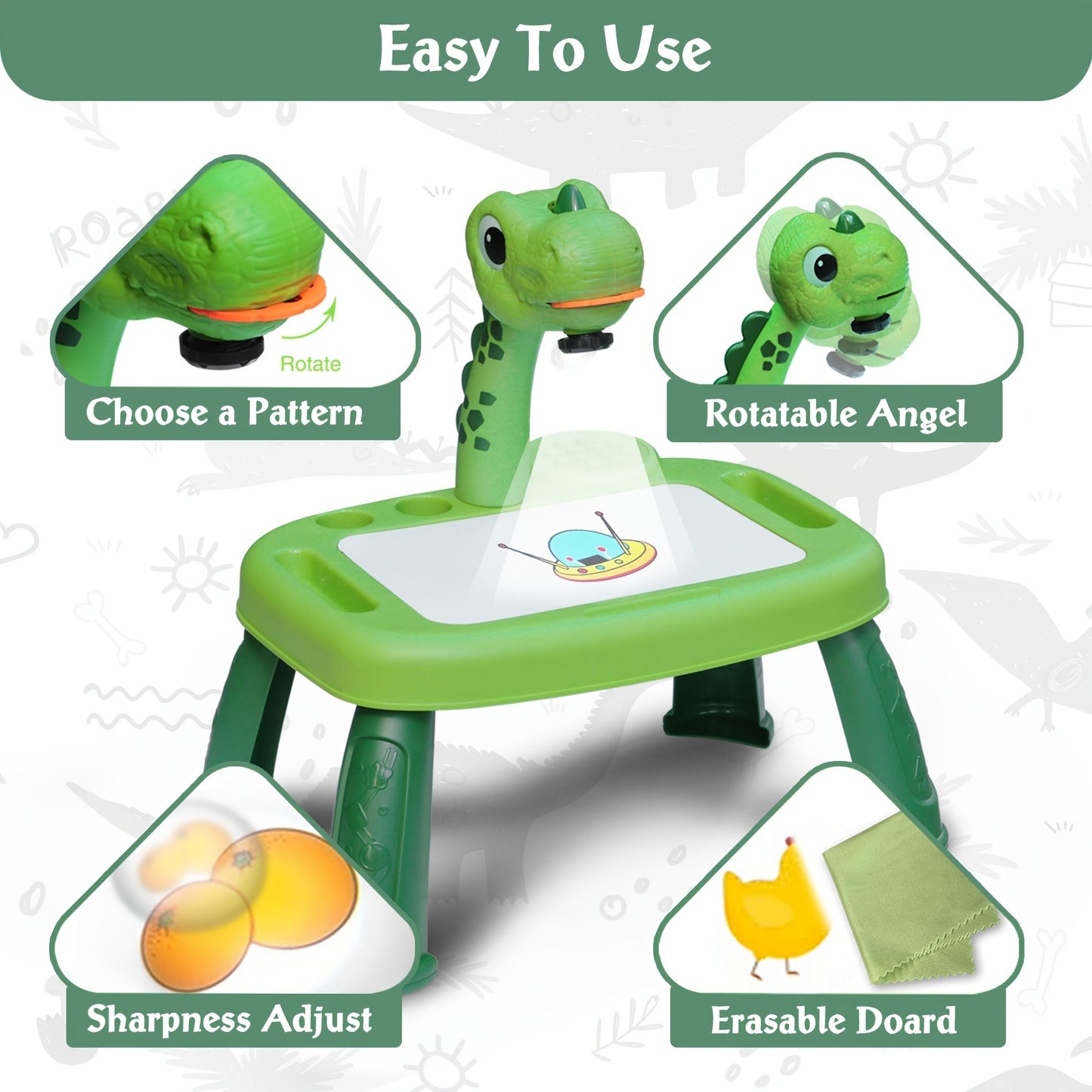 Dinosaur Painting Table Projection Painting Table, Erasable Doodle Board, Children's Projection Light, Without Electricity, Educational Toys, Birthday Christmas Gifts For Girls, Boys - Temu ShopOnlyDeal
