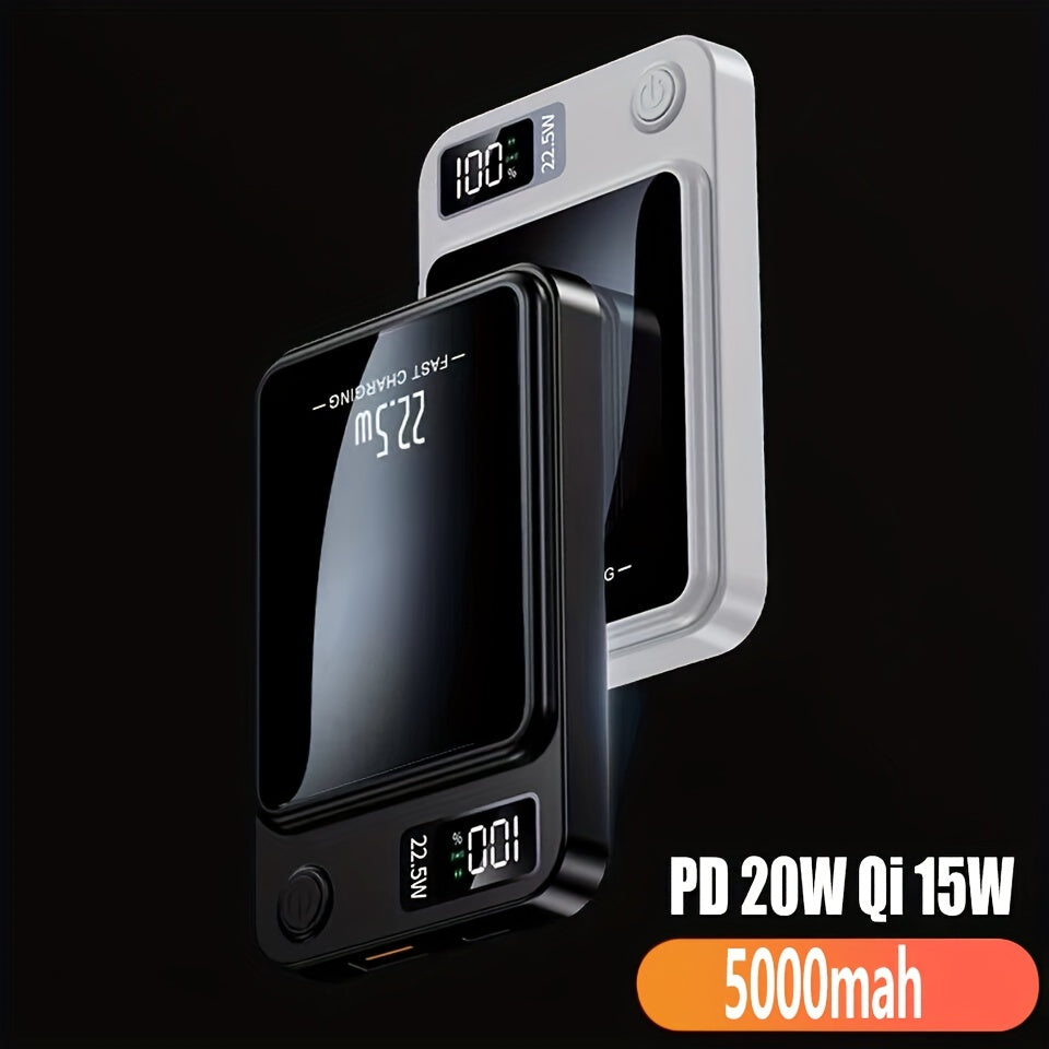 5000 Mah Power Bank /pd Fast Charging, Portable Magnetic Wireless Power Bank - Temu ShopOnlyDeal