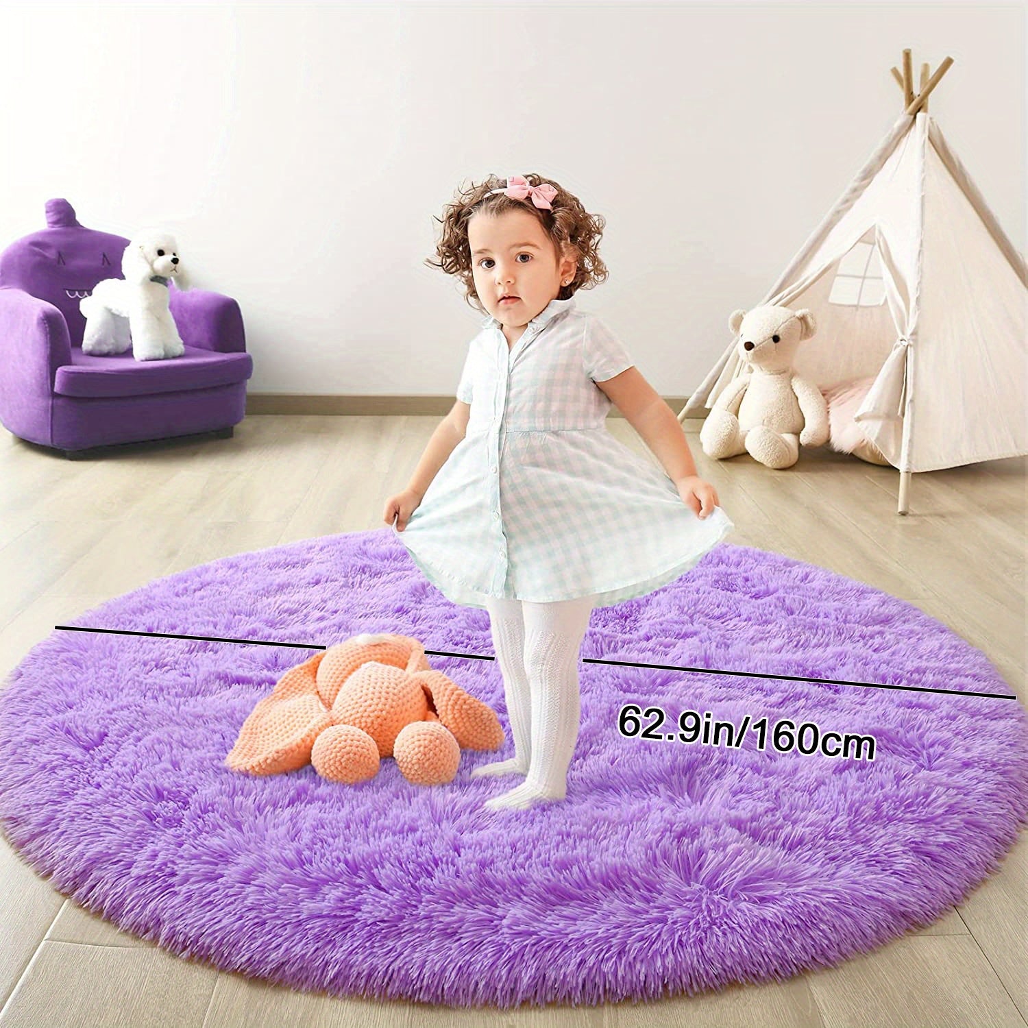 Warm Soft And Fluffy Shaggy Rug - Non-slip And Waterproof - Perfect For Living Room, Bedroom, Nursery, Game Room, Dormitory, Carpet - Teenage Room Decoration And Room Decor (4'x4') - Temu ShopOnlyDeal