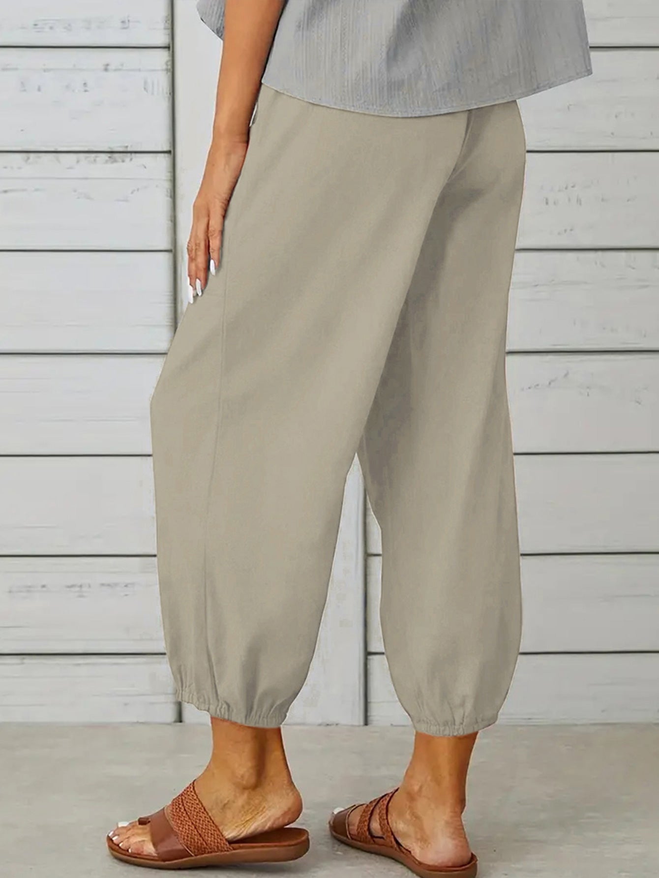 Buttoned Beauty: Stylish Decorative Cropped Pants for a Chic Look ShopOnlyDeal