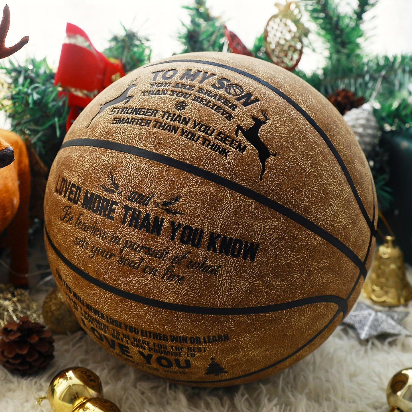 Basketball To My Son - You Are Braver Than You Believe - Ideal Gift For Christmas/birthday/thanksgiving Day/holiday/new Year (with Pump) - Temu ShopOnlyDeal