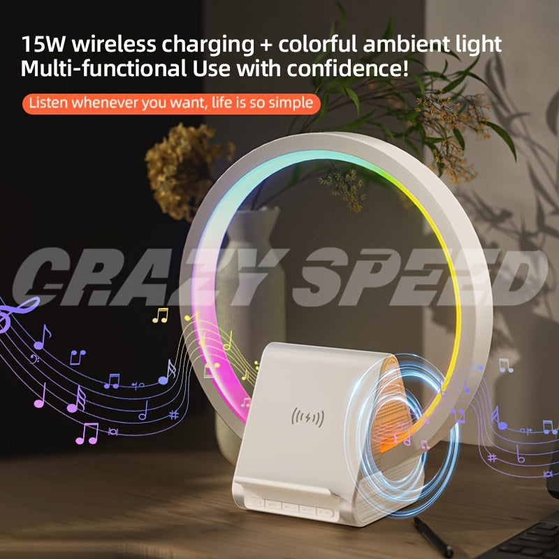 Christmas Gift For Lady With Wireless Speaker Led Colorful Music Light, Cozy Table Lamp, Smart Night Light, Wireless Charger Stand Radio Bedside Ambient Light, Christmas Gift For Lady Man Mom Girlfriends - Temu ShopOnlyDeal