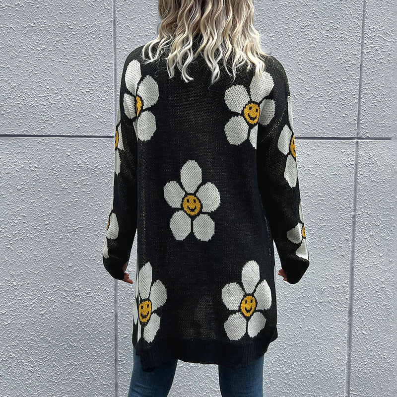 Floral Button Down Longline Cardigan ShopOnlyDeal