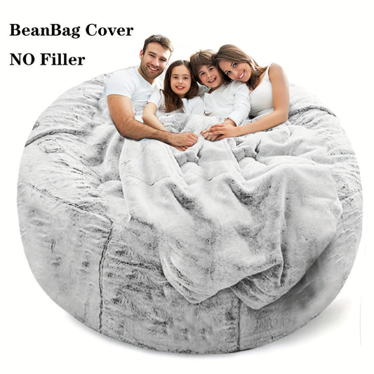 Big Round Bean Bag Chair Cover (only Cover, No Filling), Soft Fluffy Pv Fur Sofa Cover Living Room Furniture Protector, Sofa Bed Cover For Office Home Decor (cover Only, No Filler) - Temu ShopOnlyDeal