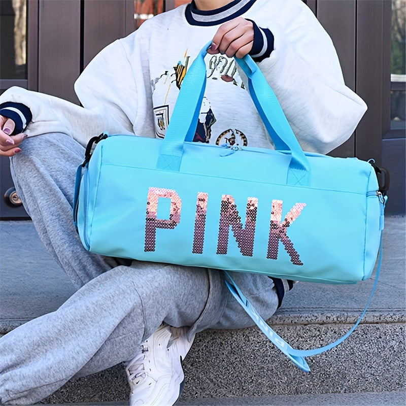 Pink Duffle Bag Large Capacity Travel Storage Bag Portable Duffel Bag Casual Sports Bag With Shoes Compartment | Free Shipping For New Users | Temu ShopOnlyDeal